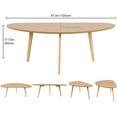 thumbnail image 3 of Oval Coffee Table for Small Space , Simple Modern Center Table with OAK Wood LegsH, 3 of 15
