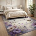 thumbnail image 3 of ODIKA 8'x10' Washable Area Rug Durable, Non-Slip Bathtub Border Vintage Butterfly Delicate Scrolling Pile Backing for Living Room, Under Sectional, Family, 3 of 7
