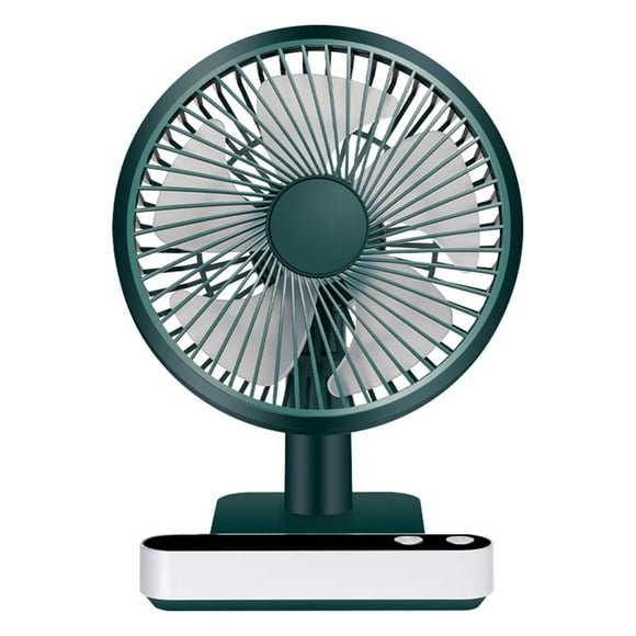 USB Desk Fan Rechargeable Portable Mini Fan With 180° Automatic Oscillation 4 Speed Settings LED Display Quiet Brushless Motor