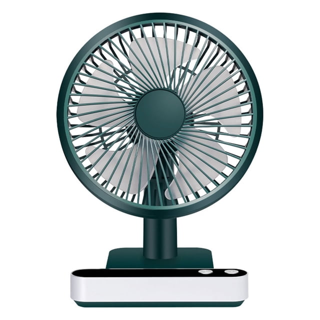 USB Desk Fan Rechargeable Portable Mini Fan With 180° Automatic Oscillation 4 Speed Settings LED Display Quiet Brushless Motor