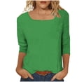 thumbnail image 4 of Kezqiaxn 3/4 Length Sleeve Womens Tops Summer Square Neckline Work Shirts Blouses for Women Dressy Casual Plus Size Fashion, 4 of 7