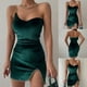 thumbnail image 2 of Moda mujer sólido sexy apretado sin tirantes camisola cremallera cadena irregular vestido largo Fridja  hjkh976, 2 of 8