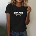 thumbnail image 2 of Heart Shirt Women Basic Tee Short Sleeve Blouse Trendy Round Neck Pullover Tops Casual Shirts, 2 of 4