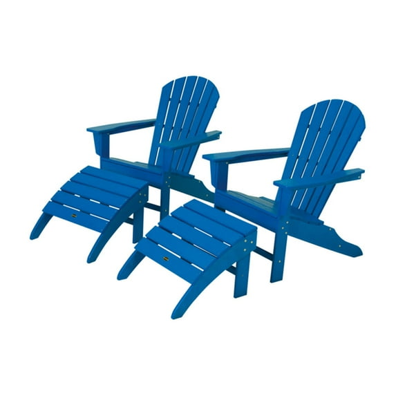POLYWOOD® South Beach Recycled Plastic 4 pc. Adirondack Chair Set