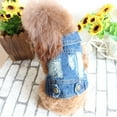 thumbnail image 4 of Tainini Pet Clothes Dog Jeans Jacket Denim Coat Hoodies Puppy Vintage Washed Clothes ,XS, 4 of 7