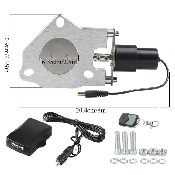 Panlongic Universal Stainless Steel Electric Exhaust Butterfly Valve Motor with Remote Switch 2.5inch