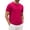 Hot Pink #055, variant on Mens Henley Lightweight Shirts Short Sleeve Casual Cotton Button T-Shirts Summer Basic Tee, L