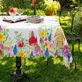 thumbnail image 5 of MIZHONA Colorful Wildflower Rectangle Tablecloth for Table Red Floral Butterfly Table Cloths for Picnic Party Decor,54"× 72", 5 of 8