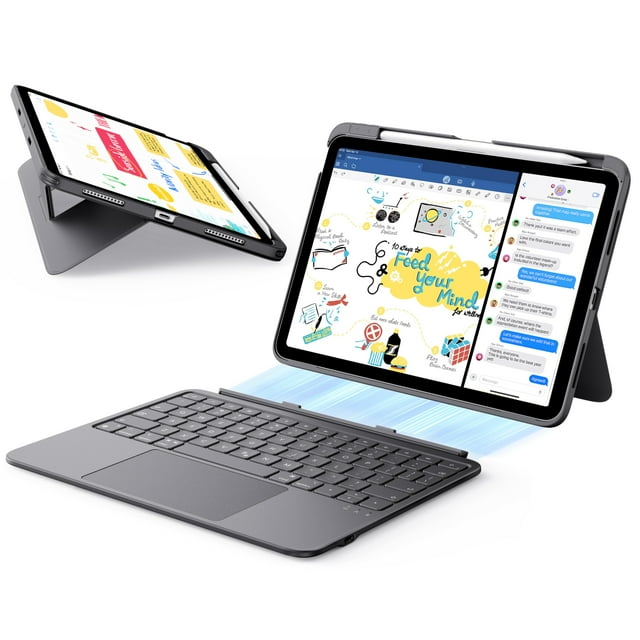 ESR iPad Air 11" (M3/M2) & 5th/4th Gen Flex Keyboard Case, Ultra-Light Magnetic Detachable Keyboard with Writing/Viewing Modes, Larger Precision Trackpad,