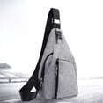 thumbnail image 4 of WIZUTIZ Crossbody Bag For Men, Messenger Bag Shoulder Bag With Zipper, Crossbody Phone Bag For Work, Travel Womens Messenger Bags Womens Crossbody Bags Solid Bags Waterproof Durable Bag Gray, 4 of 6