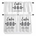 thumbnail image 2 of Kitchen Window Curtains Valance and Tier Set, Easter Eggs Black White Buffalo Check Rod Pocket Tier Curtain Valance Set, Simply White Back Light Filtering Cafe Curtains for Bedroom Living Room, 2 of 9