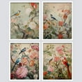 thumbnail image 2 of PixonSign Framed Wall Art Chinoiserie Bird and Flower Vintage Asian Inspired Floral Illustrations Posters, Set of 4 Multicolor Nature Wilderness Canvas Prints for Home Decor - 8"x10" White, 2 of 5