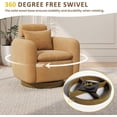 thumbnail image 3 of Cozy Home Oversized Swivel Barrel Chair, Modern Comfy Accent Armchair, 360° Lounge Chair, Camel Brown, 3 of 7