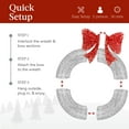thumbnail image 4 of Best Choice Products 48in Pre-Lit Outdoor Christmas Wreath, LED Metal Holiday Decor w/ 140 Lights, Bow - Silver/Red, 4 of 7