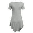thumbnail image 3 of Made by Johnny Women's V-Neck Asymmetrical Tunic Top S HEATHER_GREY, 3 of 6