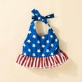 thumbnail image 6 of Odeerbi Baby Bodysuit Layette Set Onesie for Toddler Girls Independence Day 2025 Fashion Stripe Star Print Bow Romper Headdress Suit Blue, 6 of 9