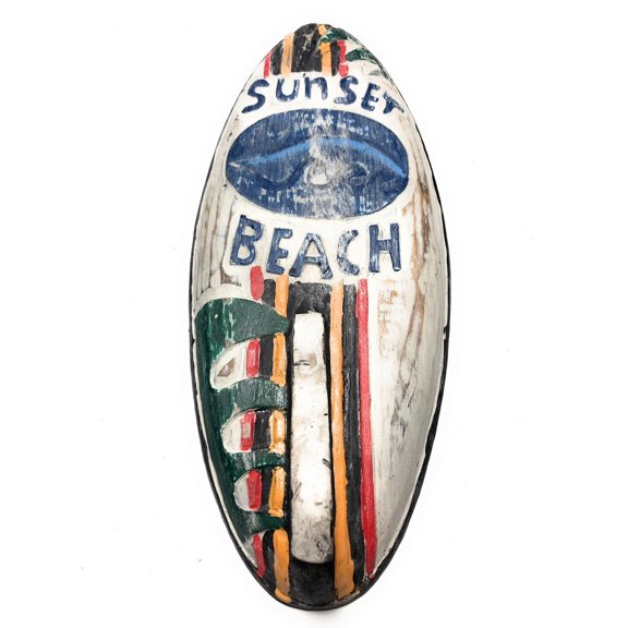 Sunset Beach Surf Sign 14" w/ Fin - Surfing Decor Accents | #bds1208535
