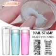 thumbnail image 2 of Estampador de uñas transparente con raspador, 2 piezas, sello de silicona para manicura francesa, juego de herramientas de estampado artístico para uñas, 2 of 4