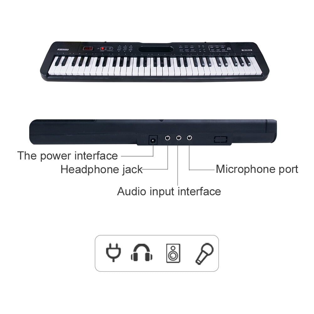 61 Keys Electronic Keyboard Electronic Portable 61 Keys Digital Music Electronic Keyboard Kids Multifunctional Electric Piano for Piano Student Musical Instrument