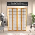 thumbnail image 2 of Oriental Furniture 6 ft. Tall Canvas Double Cross Screen - Honey - 4 Panel, 2 of 5
