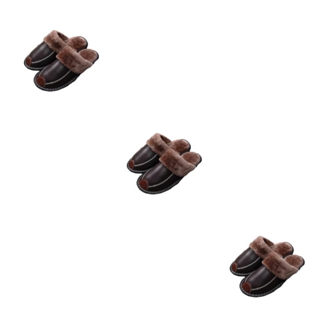 Qarigey Zapatillas de casa Suministros de invierno Zapato cálido Parejas impermeables Estilo coreano Hombre Mujer Mujer Hombre Marrón oscuro Type1 NO1
