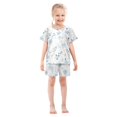 thumbnail image 3 of Small Blue Flower Pattern Summer Pajama Set Soft Cotton Short Sleeve Sleepwear 2PCS Pajama Sets Breathable Lounge Set Size 12Y, 3 of 7