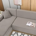 thumbnail image 3 of TOPCHANCES Thick Velvet Sofa Slipcovers, 2 Pieces Stretch L-Shaped Sectional Sofa Covers, 3 Seats+3 Seats Corner Couch Cover ( Grey ), 3 of 9
