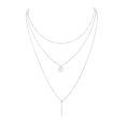 thumbnail image 2 of Valentine Jewelry Women'S Bead Chain Multi-Layer Necklace Disc Metal Rod Pendant Clavicle Chain Chain Jewelry Gift for Men Women, 2 of 5