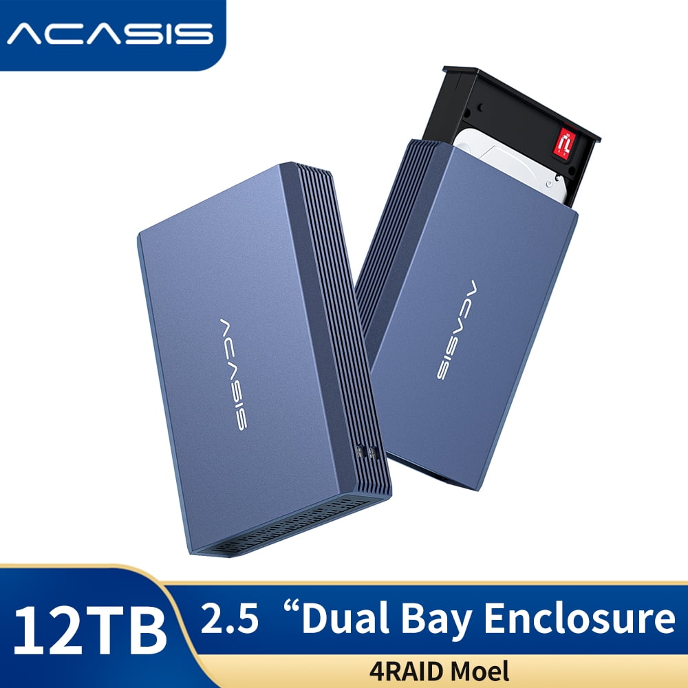 ACASIS External RAID Dual-Bay Disk Array Enclosure USB-C to SATA Supports 12TB