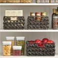 thumbnail image 2 of mDesign Seagrass Rose Weave Household Basket with Handles, 3 Pack, Black Wash, 2 of 8