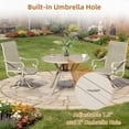 thumbnail image 3 of Zidtia 42" Round Outdoor Patio Dining Table, All-Weather Metal Patio Table with Adjustable Umbrella Hole, Weather Resistant Patio Furniture,Sandshell, 3 of 10
