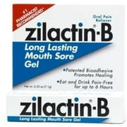 Zilactin-B Oral Pain Reliever, Long Lasting Mouth Sore Gel, 0.25 oz (Pack of 2)