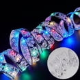 thumbnail image 1 of Cadena de luces navideñas con cintas, adornos navideños, accesorios para árboles de Navidad, colgante decorativo, cinta dorada de doble capa, 1 of 6