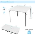 thumbnail image 2 of NALYL 34" Square Folding Card Table, Portable With Handle, White Indoor Outdoor Utility Table for Picnic, Party, Dining, Camping, BBQ, 2 of 10