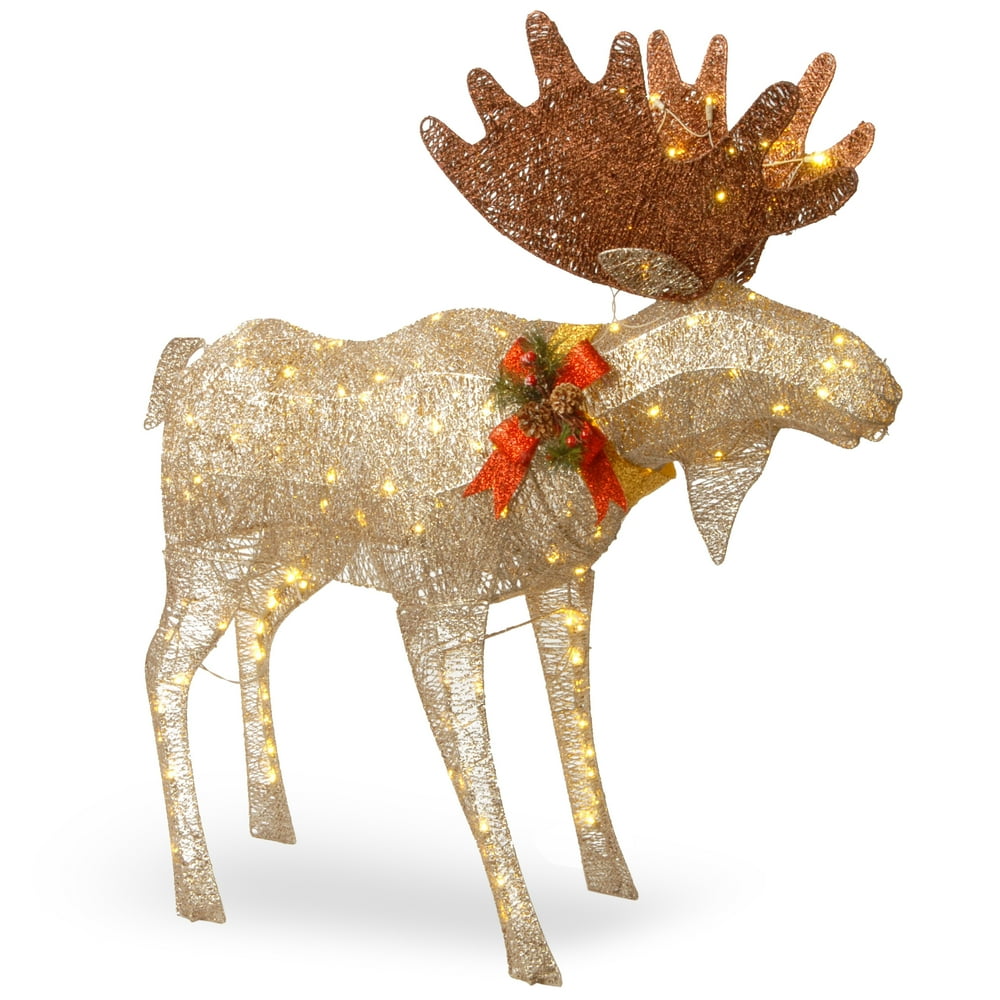 National Tree 48 inch Moose Decoration with White LED Lights Walmart