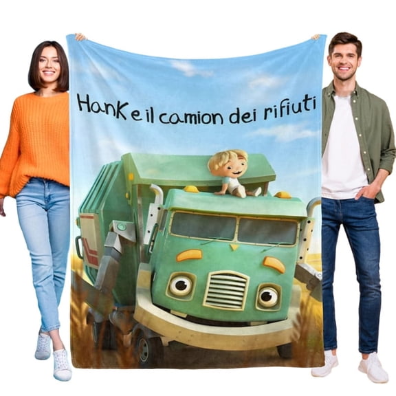 Trash Truck Cartoon Blanket Soft Throw Blanket Micro Fleece Fuzzy Blankets Thin Bed Couch Decor Adult Nap Bedroom Car All Season Birthday Gifts 30"X40"