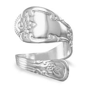 .925 Sterling Silver High Polish Spoon Women's Ring