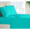 thumbnail image 3 of Pure Giza Cotton (Short-Queen Size) Striped Pattern Bed Sheets Set- 300-TC Bedding – Short-Queen Size Bed, 15" Inch Deep Pocket 300TC Short-Queen Sheets - Turquoise Blue Stripe, 3 of 7