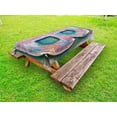 thumbnail image 1 of Letter B Outdoor Tablecloth, Old Fashioned Print Method Wood Block Alphabet ABC Type Worn Capital B, Decorative Washable Fabric Picnic Tablecloth, 58 X 120 Inches, Teal Ivory Dark Coral, by Ambesonne, 1 of 2