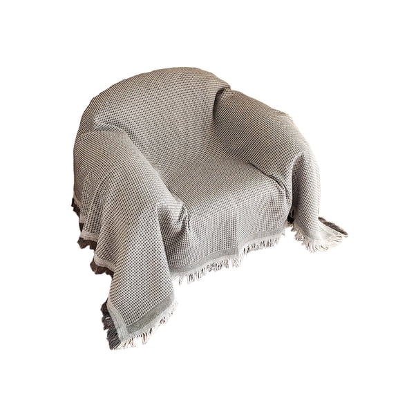 Chair Cover, Washable Armchair Cover for Dog, Oversized Couch Protector for Sofa Single Small Sofa Throw Covering with Tassel Gray