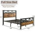 thumbnail image 6 of 4 EVER WINNER Full Size Bed Frame, Rustic Metal Bed Frame with 51" Wood Headboard, 12.2" Under-bed Storage Space, Brown, 6 of 7