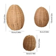 thumbnail image 3 of Oefntac Easter 3PC Easter Handmade Woven Rattan Egg Decor Table Centerpiece Spring Home Garden Festive Durable Gift Display Natural Craft Coffee Color Ornamental, 3 of 8