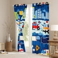 thumbnail image 2 of jejeloiu Ambulance Police Car Blackout Curtains Set of 2 (52x84 Each),Emergency Rescue Vehicle Window Curtains,Cute Graffiti Curtains and Drapes For Boys Kids,Lightweight Room Decor, 2 of 6