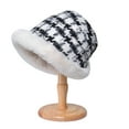 thumbnail image 4 of qolati Womens Wide Brims Caps Fuzzy Faux Fur Winter Warm Thick Plush Earflap Fisherman Beanie Hats Soft Puffy Outdoor Bucket Hats, 4 of 4