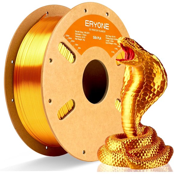 Silk PLA Filament for 3D Printer 1.75mm /- 0.03mm, Shiny Filament 1kg (2.1lbs)/Spool, Liquid Gold