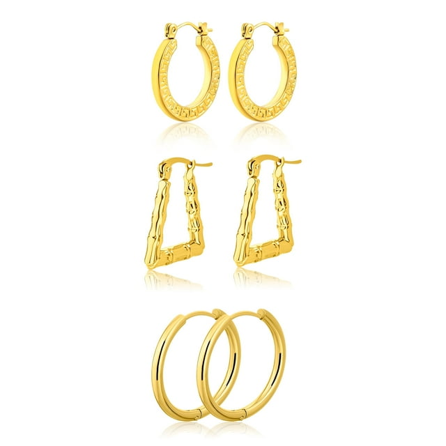 Juego de 3 Pares de Pendientes Colgantes JeenMata para Mujer Pendientes de Moda Combinados