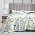 thumbnail image 6 of Tennis Blanket Rackets and Balls Fleece Throw Blanket Super Soft Warm Cozy Fuzzy Plush Sports Blanket Gifts for Girls Boys Kids Room Decor 60"X80", 6 of 6