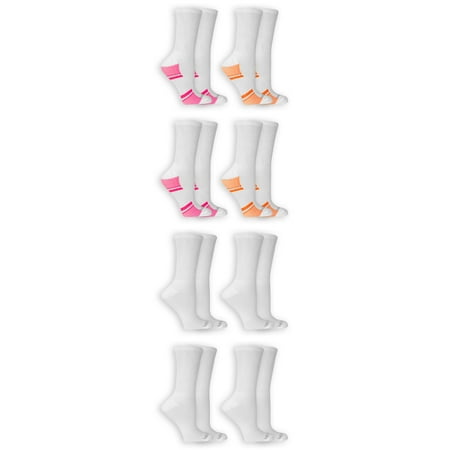 Women's Fit for Me Active 8 Pair Crew Socks (Best Socks For Eczema)