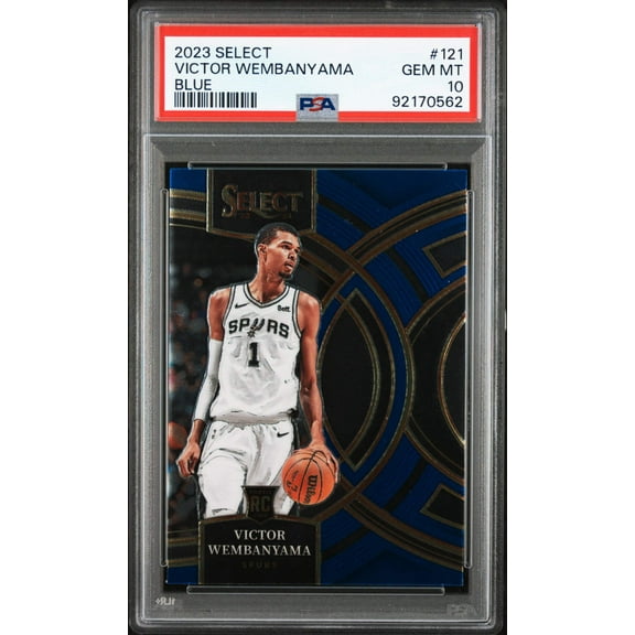 Graded 2023 Panini Select Victor Wembanyama #121 Blue Rookie RC Basketball Card PSA 10 Gem Mint