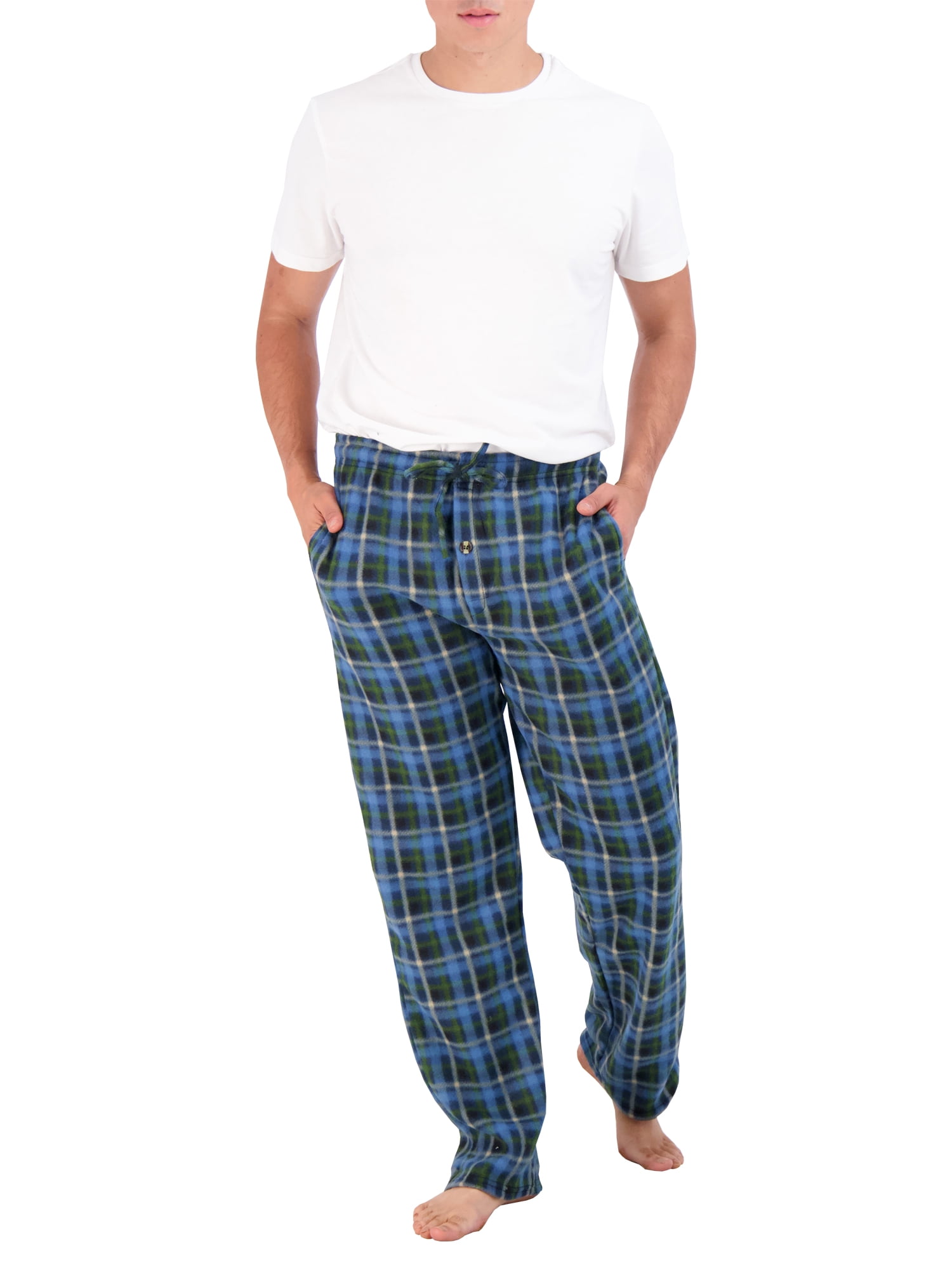 Real Essentials Men's 4-Pack Microfleece Sleep Pants, Sizes S-3XL, Mens Pajamas